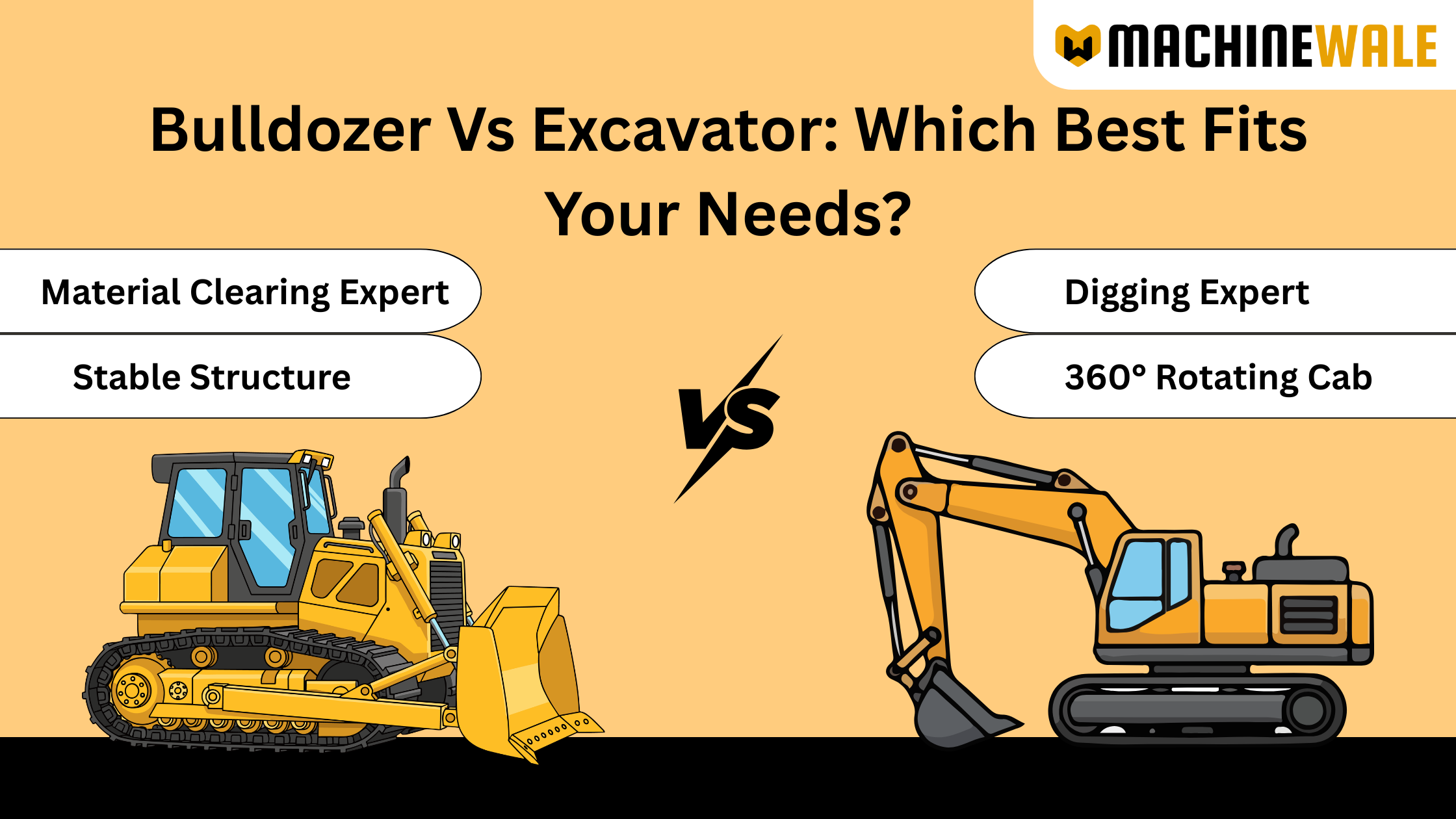 Bulldozers vs excavators